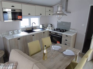 2022 Atlas Abode Static Caravan Holiday Home 3 bedroom model kitchen