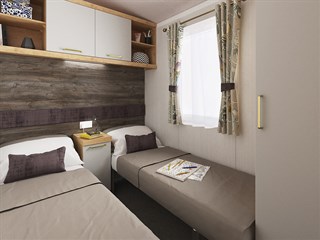 2022 Swift Bordeaux Escape Static Caravan Holiday Home twin bedroom