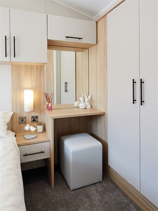 2023 Willerby Manor Static Caravan Holiday Home main bedroom vanity table