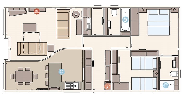 2023 ABI Harrogate 42ft x 20ft, 3 bedroom Static Lodge Holiday Home
