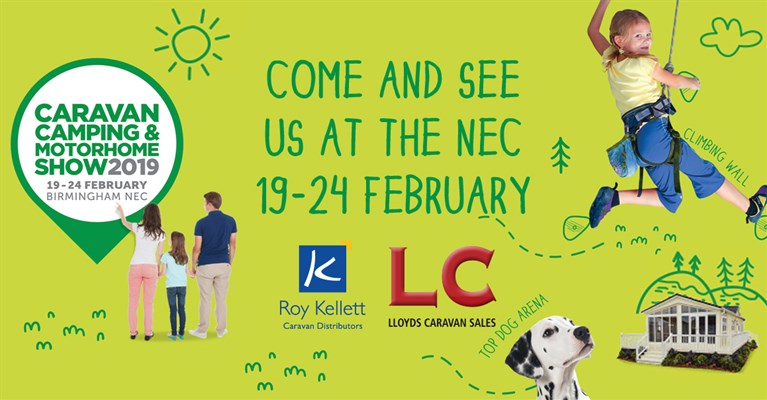 Come and see us at the NEC, Birmingham on 19th - 24th February  for the Caravan, Camping and Motorhome show