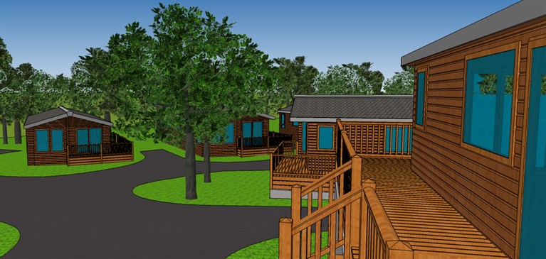New holiday lodge development at Plas Farm Caravan Park.