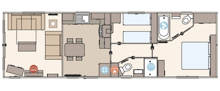 2023 ABI Saffron 39ft x 12ft Static Caravan Holiday Home 2 bedroom floorplan