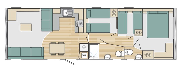 2023 Swift Bordeaux 38ft x 12ft, 3 bedroom Static Caravan Holiday Home