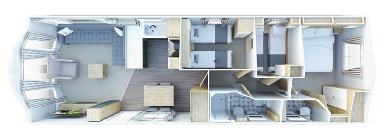 2023 Willerby Sierra 38ft x 12ft, 3 bedroom Static Caravan Holiday Home at factory