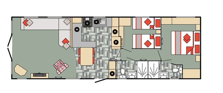 2023 Carnaby Glenmoor Lodge 40ft x 13ft, 2 bedroom Static Lodge Holiday Home