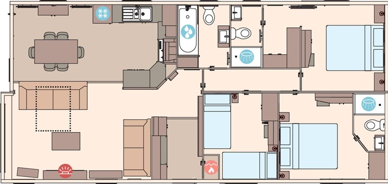 2025 ABI Kielder 42ft x 20ft 3 bedroom Exclusive Static Lodge Holiday Home double bed en suite versi