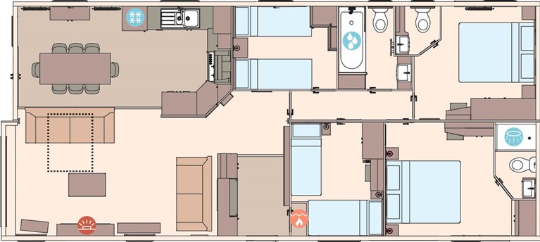 2025 ABI Kielder Exclusive 45ft x 20ft 4 bedroom Exclusive Static Lodge Holiday Home Double Bed opti