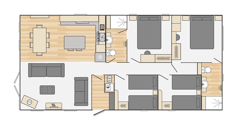 2025 Swift Edmonton 43ft x 20ft 4 bedroom Static Lodge Holiday Home