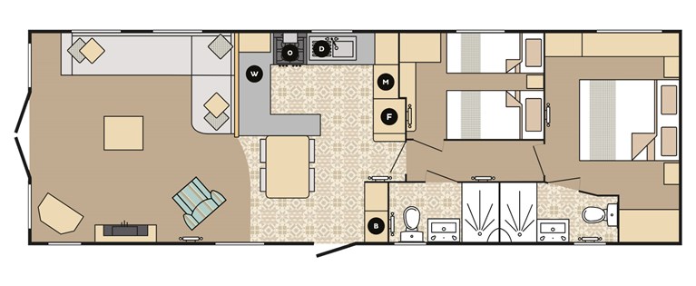 2025 Carnaby Lakehouse 40ft x 13ft 2 bedroom Static Lodge Holiday Home