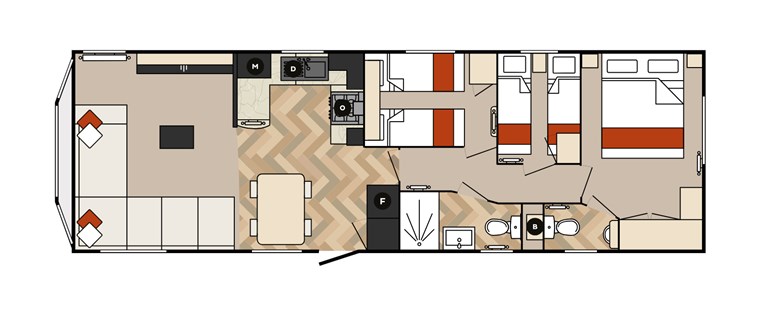 2025 Carnaby Glaisdale 38ft x 12ft 3 bedroom Static Caravan Holiday Home