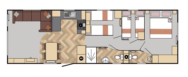 2025 Carnaby Bayview 38ft x 12ft 3 bedroom Static Caravan Holiday Home