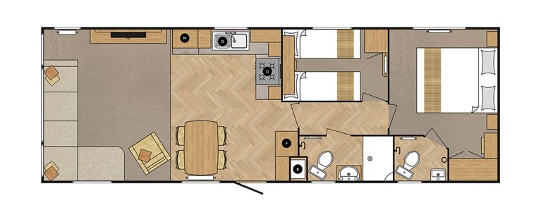 2025 Carnaby Melrose 35ft x 12ft 2 bedroom Static Caravan Holiday Home