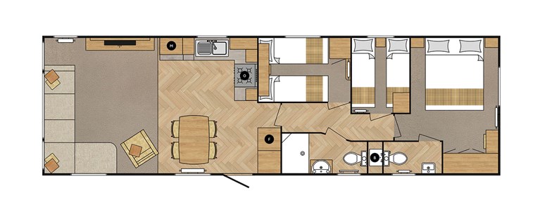 2025 Carnaby Melrose 37ft x 12ft 3 bedroom Static Caravan Holiday Home