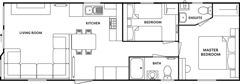 2025 Atlas Sahara 36ft x 12ft 2 bedroom Static Lodge Holiday Home floorplan
