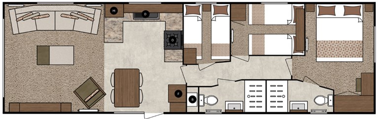 2026 Carnaby Carrington 40ft x 12ft 3 bedroom Static Caravan  Holiday Home