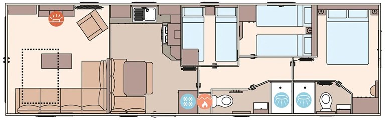2027 ABI Wimbledon 40ftx 12ft 3 bedroom Static Caravan Holiday Home Extra Shower