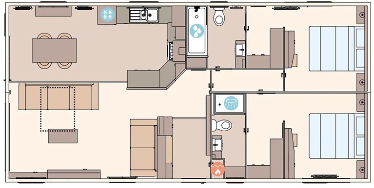 2027 ABI Keilder 40ft x 20ft x 2 bedroom (Double Bed Option) Static Caravan Holiday Home