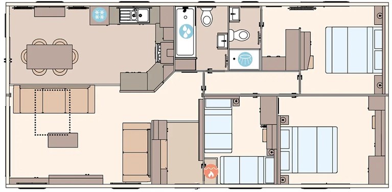 2027 ABI Keilder 41ft x 20ft x 3 Bedroom (Double Bed Option)  Static Caravan Holiday Home