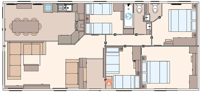 2027 ABI Keilder 44 x 20 x 4 bedroom (Double Bed Option) Static Caravan Holiday Home