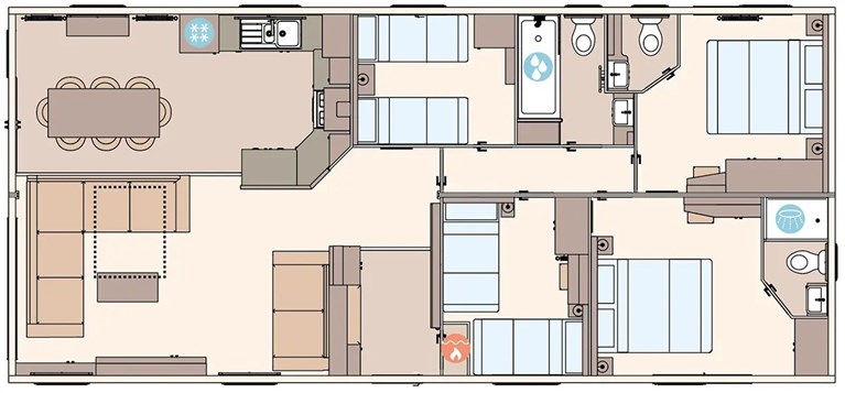 2027 ABI Keilder 44 x 20 x 4 bedroom (Double Bed With Ensuite Option) Static Caravan Holiday Home (f