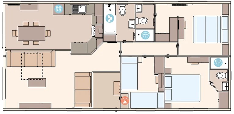 2027 ABI Eden 41ft x 20ft x 3 Bedroom (Double bed with en-suite option)
