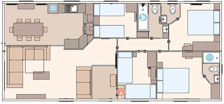 2027 ABI Eden 44ft x 20ft x 4 Bedroom (Double bed with en-suite option) Static Caravan Holiday Home