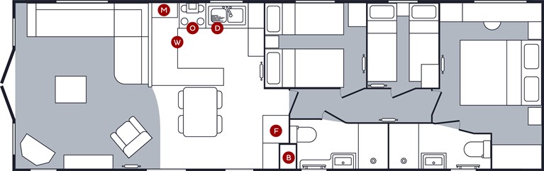 2027 Carnaby Lakehouse Lodge 41ft 13ft x 3 bedroom Static Lodge Holiday Home