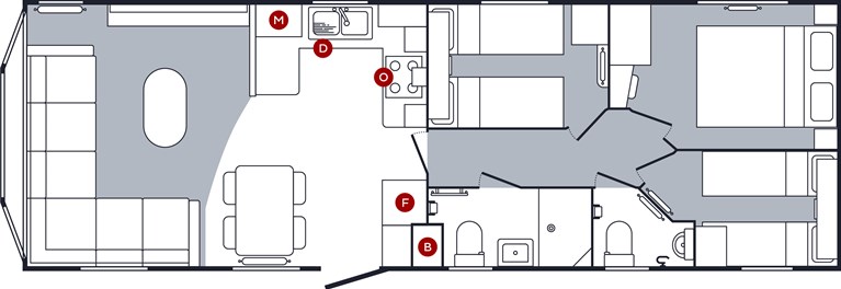 2027 Carnaby Oakdale 36ft x 12ft 3 bedroom Static Caravan Holiday Home