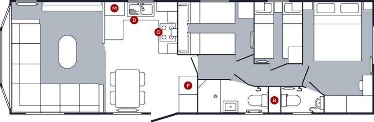 2027 Carnaby Oakdale 38ft x 12ft 3 bedroom Static Caravan Holiday Home