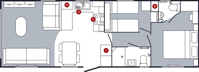 2027 Carnaby Oakdale Outlook 35ft x 12ft 2 bedroom Static Caravan Holiday Home