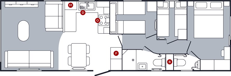 2027 Carnaby Oakdale Outlook 39ft x 12ft 3 bedroom Static Caravan Holiday Home