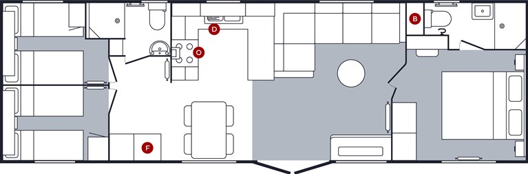 2027 Carnaby Oakdale Centre Lounge 39ft x 12ft 3 bedroom Static Caravan Holiday Home
