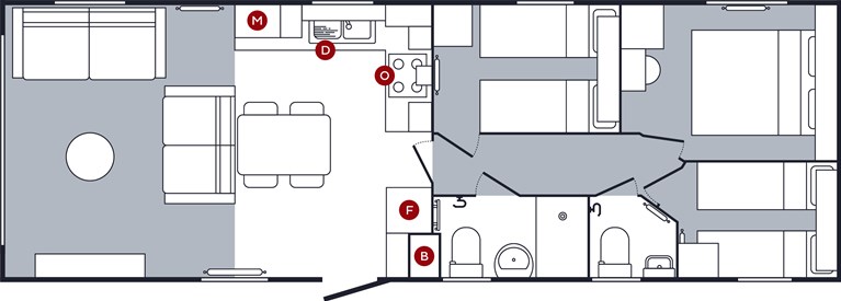 2027 Carnaby Ashdale Outlook 36ft x 12ft 3 bedroom Static Caravan Holiday Home