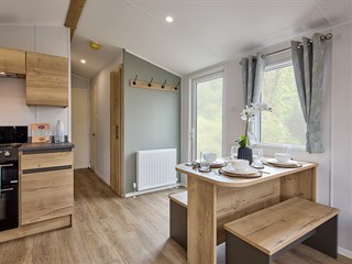 2027 Willerby Ellerton Extra Static Lodge Holiday Home dining to kitchen