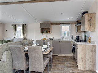 2027 Willerby Malton Static Caravan Holiday Home dining to kitchen