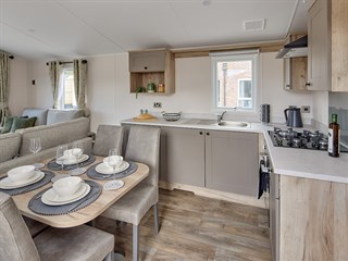 2027 Willerby Malton Static Caravan Holiday Home dining to kitchen