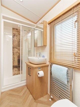 2027 Carnaby Chantry Lodge Static Lodge Holiday Home shower room