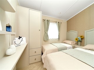 2027 Carnaby Lakehouse Lodge Static Lodge Holiday Home twin bedroom