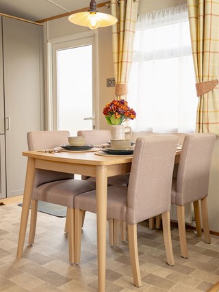 2027 Carnaby Oakdale Static Caravan Holiday Home dining area