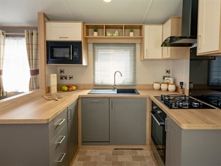 2027 Carnaby Oakdale Outlook Static Caravan Holiday Home kitchen