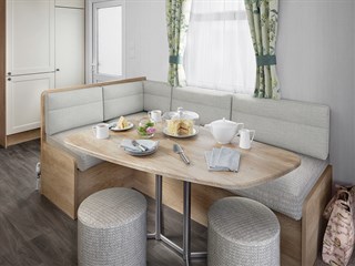 2021 Swift Burgundy Static Caravan Holiday Home dining area