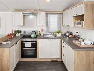 2021 Swift Burgundy Static Caravan Holiday Home kitchen