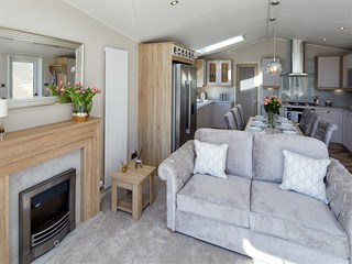 2021 Willerby Vogue Classique Static Caravan Holiday Home lounge kitchen overview