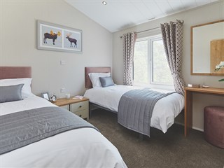 2022 Willerby Portland Static Lodge Holiday Home twin bedroom