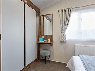 2023 Willerby Brookwood Static Caravan Holiday Home master bedroom vanity area