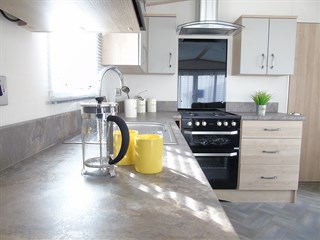 2022 ABI Saffron 39ft x 12ft, 2 bedroom Static Caravan Holiday Home kitchen