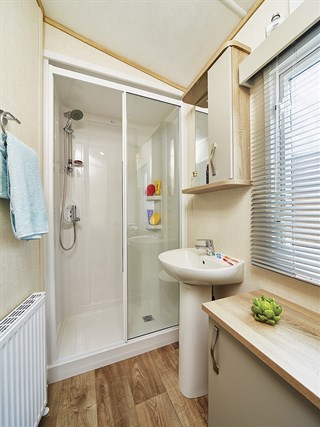2022 Carnaby Oakdale Static Caravan Holiday Home shower room