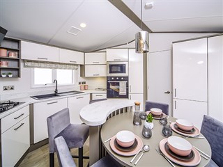 2022 Atlas Status bedroom Static Caravan Holiday Home dining kitchen area