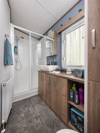2023 Carnaby Oakdale Static Caravan Holiday Home shower room